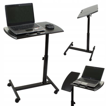 Scrivania PC Regolabile con 4 Ruote Gommini A...
